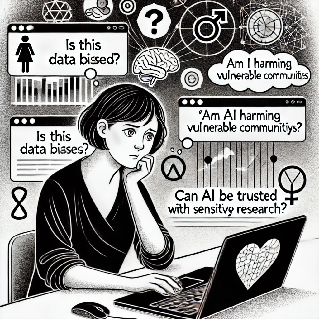 A researcher with questions about using AI for research about GBV